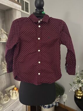 Label of Graded Goods Boys Burgundy Dot Button-Down Shirt
